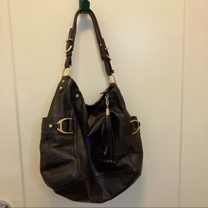 COLE HAAN Leather Boho Purse Zipper Pockets